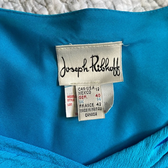 Joseph Ribkoff Teal Sheath Dress- Size 12 - Picture 4 of 5